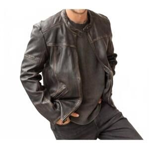 NEW MAURITIUS aryn rf leather jacket in vintage black